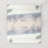 Winter blauw en wit bruiloft plaatskaartje (Buitenkant ongevouwen)