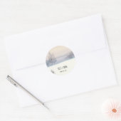 Winter blauw en wit bruiloft ronde sticker (Envelop)