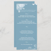Winter Blauw en Wit Sneeuwvlok Bruiloft Menu (Voorkant / Achterkant)