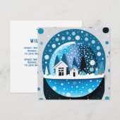 Winter Blauw en Witte Kerstvakantie Trouwdag Bedankkaart (Voorkant / Achterkant)