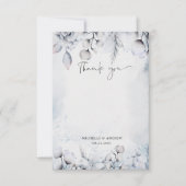 Winter Blauw gebladerte foto dank u kaart (Voorkant)