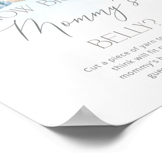 Winter blauw hoe groot is mama's buik spel poster (Hoek)