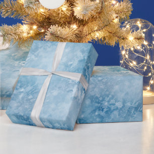 Winter Blauw IJs Sneeuw Kerstmis Cadeaupapier