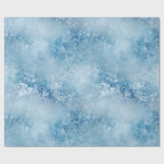 Winter Blauw IJs Sneeuw Kerstmis Cadeaupapier (Vlak)