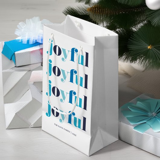 Winter Blauw "Joyful" gepersonaliseerde vakantie Klein Cadeauzakje