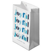 Winter Blauw "Joyful" gepersonaliseerde vakantie Klein Cadeauzakje (Voorkant Gekanteld)