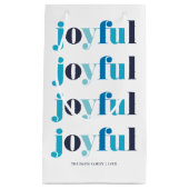 Winter Blauw "Joyful" gepersonaliseerde vakantie Klein Cadeauzakje (Voorkant)