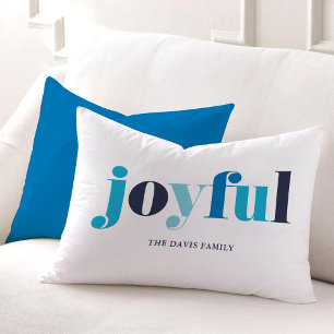 Winter Blauw "Joyful" vakantie Accent Kussen