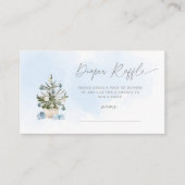 Winter blauw Kerstboom luier loterij ticket Informatiekaartje (Voorkant)