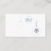 Winter Blauw Kerstmis Bauble Wishing Well Informatiekaartje (Achterkant)