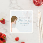 Winter Blauw Mis Quince 15e verjaardag Quinceañera Servet (Insitu)