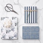 Winter Blauw Multifunctioneel Inpakpapier Vel<br><div class="desc">Deze elegante vellen inpakpapier zijn geweldig voor het hele jaar,  met verschillende tinten blauw en grijs,  sneeuwvlokken,  bladarrangementen en strepen. Perfect voor al uw cadeauverpakkingen,  verjaardag,  doop,  bruiloft,  jubileum,  kerst,  babyshower en meer!</div>
