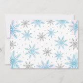 Winter Blauw Onederland Meisje 1e Verjaardag Foto Kaart (Achterkant)