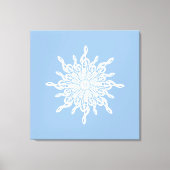 Winter Blauw Ornamental Monogram G-Clef Sneeuwvlok Canvas Afdruk (Voorkant)