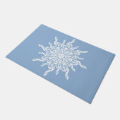 Winter Blauw Ornamental Monogram G-Clef Sneeuwvlok Deurmat (Schuin)