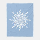 Winter Blauw Ornamental Monogram G-Clef Sneeuwvlok Fleece Deken (Voorkant)