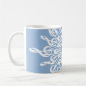 Winter Blauw Ornamental Monogram G-Clef Sneeuwvlok Koffiemok (Links)
