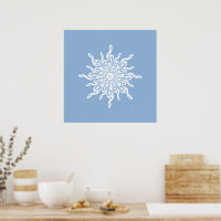 Winter Blauw Ornamental Monogram G-Clef Sneeuwvlok