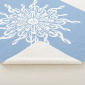 Winter Blauw Ornamental Monogram G-Clef Sneeuwvlok Sherpa Deken (3/4)