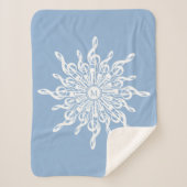Winter Blauw Ornamental Monogram G-Clef Sneeuwvlok Sherpa Deken (Voorkant)