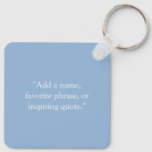 Winter Blauw Ornamental Monogram G-Clef Sneeuwvlok Sleutelhanger (Achterkant)