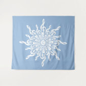 Winter Blauw Ornamental Monogram G-Clef Sneeuwvlok Wandkleed (Voorkant (horizontaal))