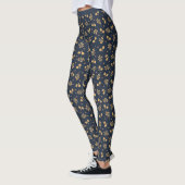 Winter Blauw Patroon Goud Hoge Kwaliteit Vrouwen Leggings (Links)