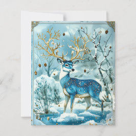 Winter Blauw Rendier Scrapbook Papier