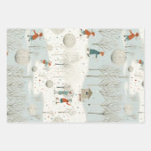 Winter  Blauw set van 3 Inpakpapier Vel (Voorkant 3)