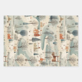 Winter  Blauw set van 3 Inpakpapier Vel (Voorkant 2)