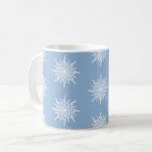 Winter Blauw sierlijke G-Clef sneeuwvlok patroon Koffiemok (Voorkant links)
