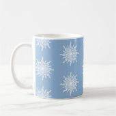 Winter Blauw sierlijke G-Clef sneeuwvlok patroon Koffiemok (Links)