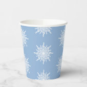 Winter Blauw sierlijke G-Clef sneeuwvlok patroon Papieren Bekers (Links)