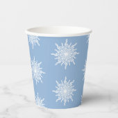Winter Blauw sierlijke G-Clef sneeuwvlok patroon Papieren Bekers (Voorkant)