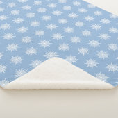 Winter Blauw sierlijke G-Clef sneeuwvlok patroon Sherpa Deken (3/4)