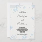 Winter Blauw Sneeuwt Bruiloft Uitnodigingen (Voorkant)