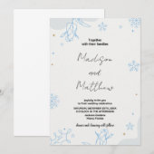 Winter Blauw Sneeuwt Bruiloft Uitnodigingen (Voorkant / Achterkant)