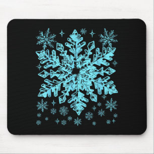 Winter Blauw Sneeuwvlok Kerstmis Xmas Kostuums Her Muismat