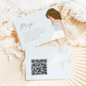 Winter Blauw Sneeuwwitje Quinceanera Verjaardag QR RSVP Kaartje