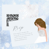 Winter Blauw Sneeuwwitje Quinceanera Verjaardag QR RSVP Kaartje