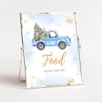 Winter Blauw Vrachtwagen Eten