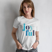 Winter Blauw "Vreugdevolle" Kerstmis T-shirt
