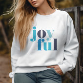 Winter Blauw "Vreugdevolle" Kerstmis T-shirt