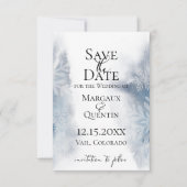 Winter Blauw Waterverf Save The Date Aankondiging (Voorkant)