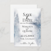 Winter Blauw Waterverf Save The Date Aankondiging (Voorkant / Achterkant)
