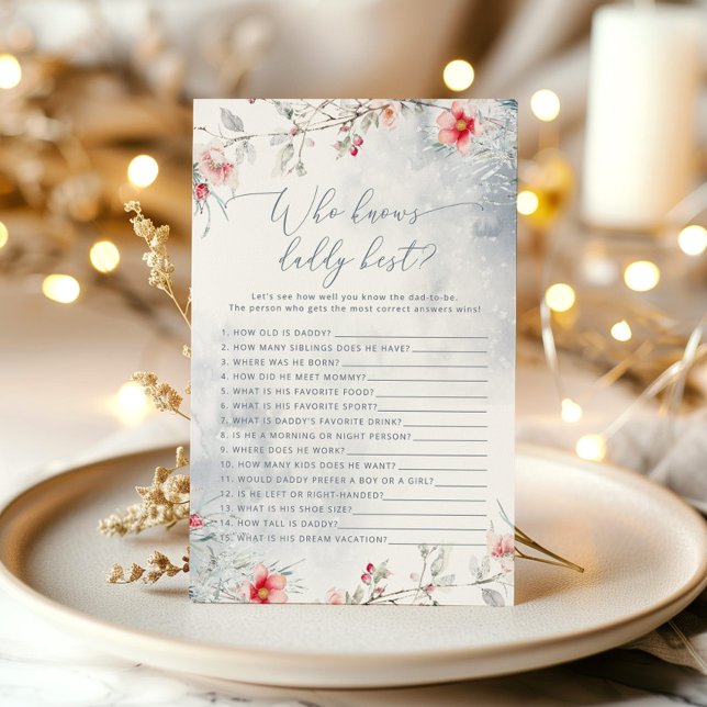 Winter blauw Wie kent papa beste baby shower spel (Creator heeft geüpload)