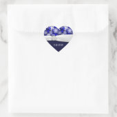 Winter Blauw & Wit Sneeuwvlok Envelop Afdichtingen Hart Sticker (Tas)
