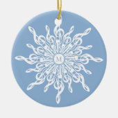Winter Blauw Wit Sneeuwvlok Muzieknoten Monogram Keramisch Ornament (Voorkant)