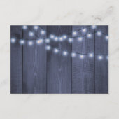 Winter blauw witte rustieke trouwgast details informatiekaartje (Achterkant)