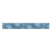 Winter Blauw Witte Sneeuwvlokken Kerstmis Grosgrain Lint (Voorkant)